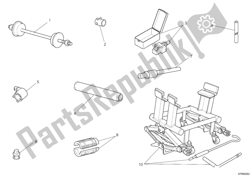 Alle onderdelen voor de Werkplaats Service Tools, Frame van de Ducati Monster 795 EU Thailand 2012